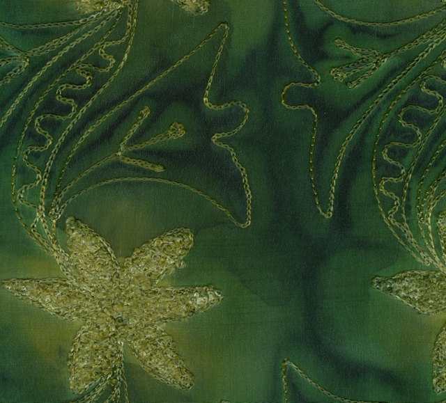Embroidered Silk Crepe Fabric I-225