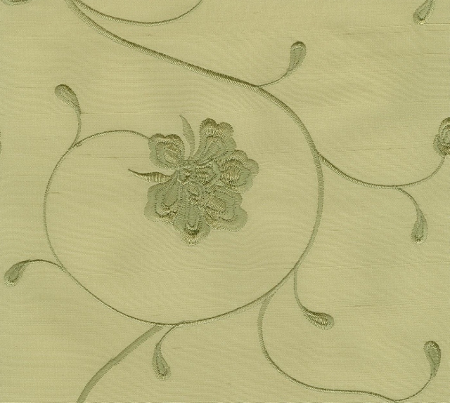 Embroidered Silk Douppioni Yarn Dyed Shantung Fabric I-168-1134