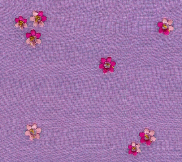Embroidered Beaded Gazar Silk Fabric I-248-605