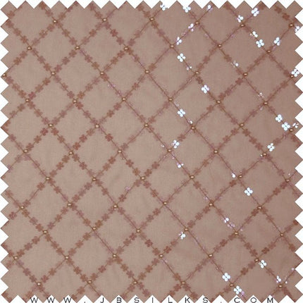 Beaded Sequined Silk Chiffon Georgette Fabric JB103 color Mauve by JB Silks