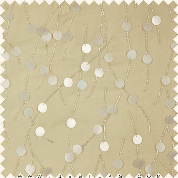 Beaded Sequined Silk Chiffon Georgette Fabric JB95 color 440 Rich Gold by JB Silks