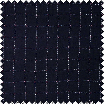 Beaded Silk Chiffon Fabric JB1022 color 195 Midnight Navy by JB Silks