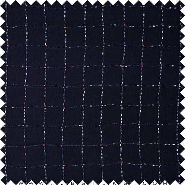 Beaded Silk Chiffon Fabric JB1022 color 195 Midnight Navy by JB Silks