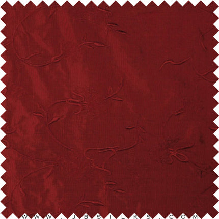 Embroidered Silk Yarn Dyed Shantung Doupioni Fabric JB64 color 420 Red by JB Silks