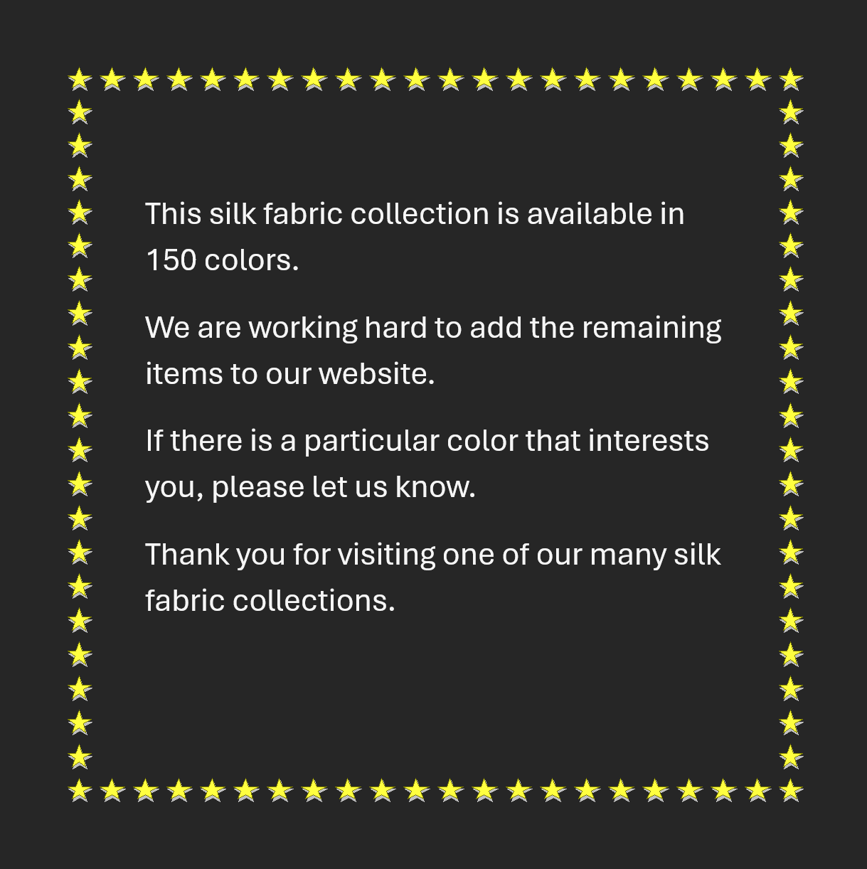 More Silk Fabrics Coming Soon 150 colors by JB Silks