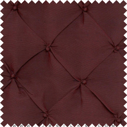 Novelty Button Tucks Silk Yarn Dyed Shantung Doupioni Fabric JB264 color 626 Burgundy shot with Navy by JB Silks