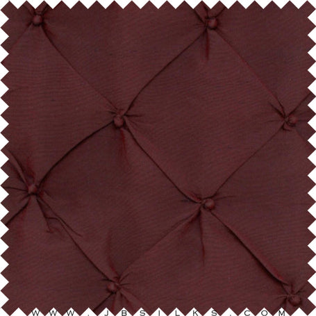 Novelty Button Tucks Silk Yarn Dyed Shantung Doupioni Fabric JB264 color 626 Burgundy shot with Navy by JB Silks