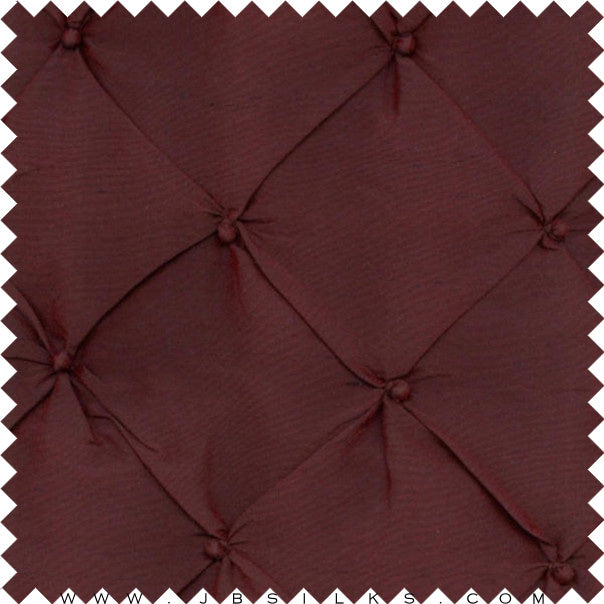 Novelty Button Tucks Silk Yarn Dyed Shantung Doupioni Fabric JB264 color 626 Burgundy shot with Navy by JB Silks