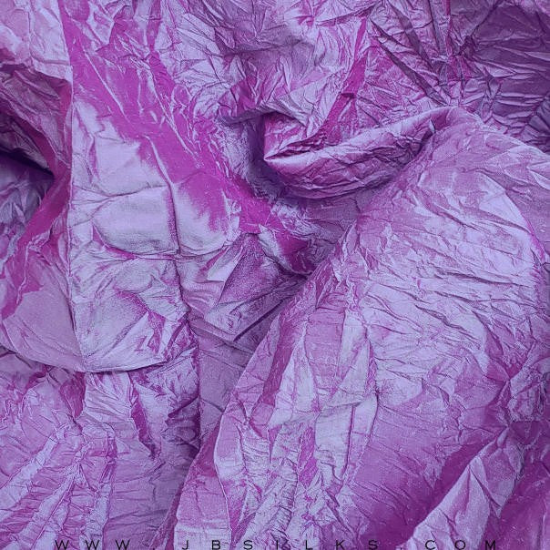 Novelty Crushed Silk Yarn Dyed Shantung Doupioni JB265 color 753 Violet Petal shot with Magenta by JB Silks