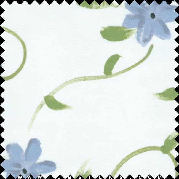 Novelty Hand Painted Silk Gazar Fabric JB111 color 607 Ice Blue by JB Silks