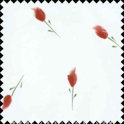 Novelty Hand Painted Silk Gazar Fabric JB238 color 724 Sceptre Red by JB Silks