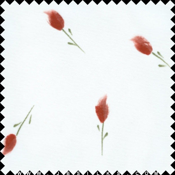 Novelty Hand Painted Silk Gazar Fabric JB238 color 724 Sceptre Red by JB Silks