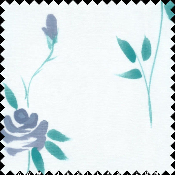 Novelty Hand Painted Silk Gazar Fabric JB239 color 634 Cornflower Blue by JB Silks