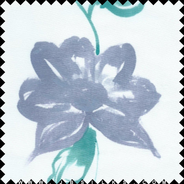 Novelty Hand Painted Silk Gazar Fabric JB240 color 634 Cornflower Blue by JB Silks