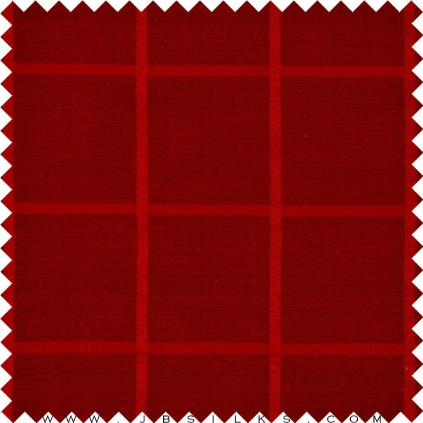 Novelty Ribbon Check Silk Yarn Dyed Shantung Doupioni JB182 Red by JB Silks