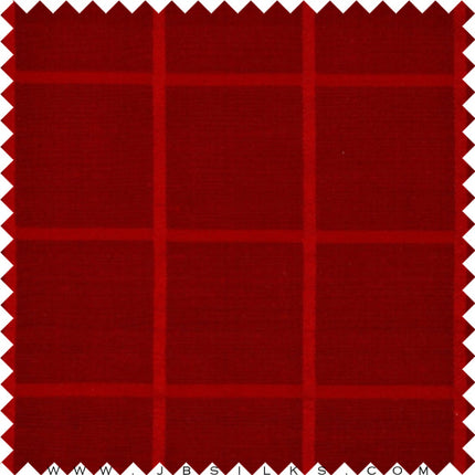 Novelty Ribbon Check Silk Yarn Dyed Shantung Doupioni JB182 Red by JB Silks