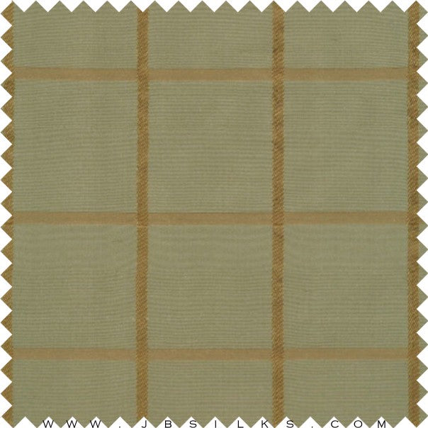 Novelty Ribbon Check Silk Yarn Dyed Shantung Doupioni JB185 Sage Green by JB Silks