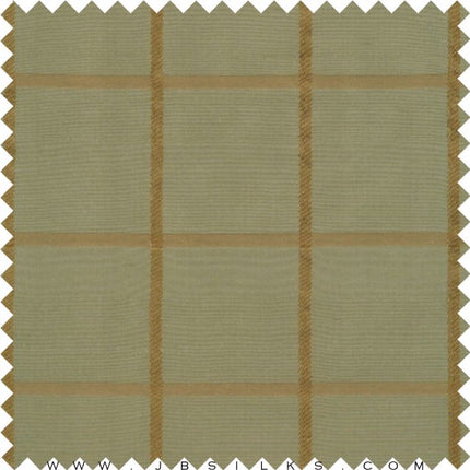 Novelty Ribbon Check Silk Yarn Dyed Shantung Doupioni JB185 Sage Green by JB Silks
