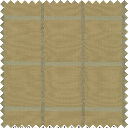 Novelty Ribbon Check Silk Yarn Dyed Shantung Doupioni JB186 Khaki by JB Silks