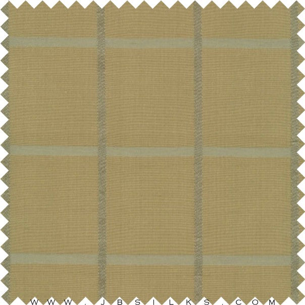 Novelty Ribbon Check Silk Yarn Dyed Shantung Doupioni JB186 Khaki by JB Silks