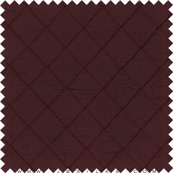Novelty Stitched Silk Yarn Dyed Shantung Doupioni Fabric JB65 color 626 Burgundy by JB Silks