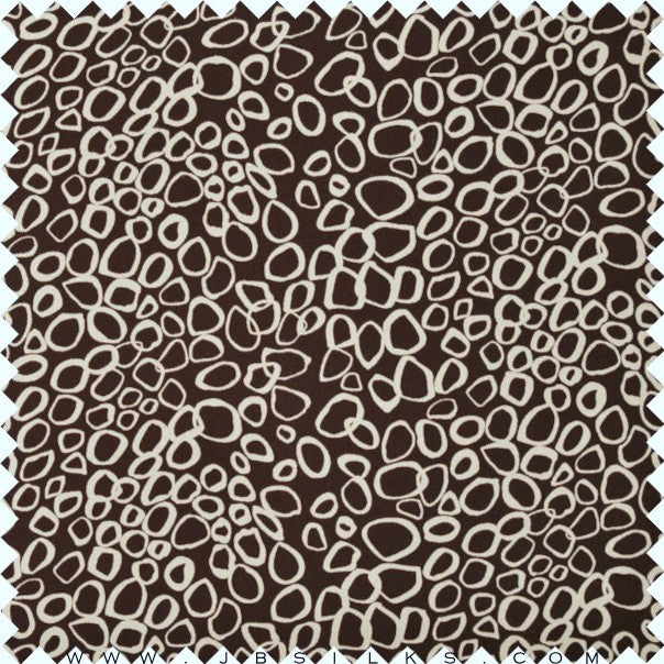 Printed Silk Chiffon Fabric 5196 Black & Cloud Cream by JB Silks