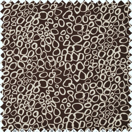 Printed Silk Chiffon Fabric 5196 Black & Cloud Cream by JB Silks