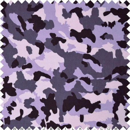 Printed Silk Gabardine Twill Fabric 5035 Purple by JB Silks