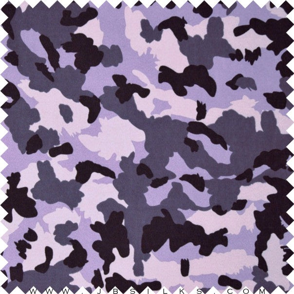 Printed Silk Gabardine Twill Fabric 5035 Purple by JB Silks