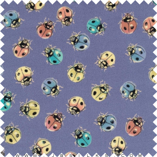 Printed Stretch Silk Charmeuse Satin Fabric 5171 Cornflower Blue by JB Silks