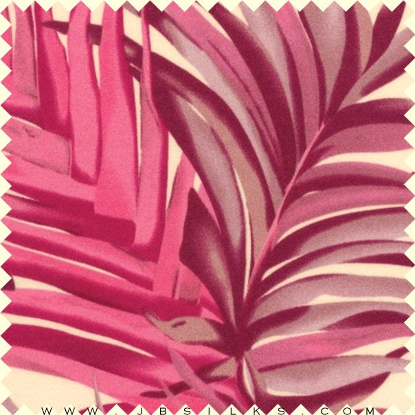 Printed Stretch Silk Charmeuse Satin Fabric 5181 Strawberry Pink by JB Silks