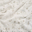 Embroidered Beaded Silk Chiffon Georgette Fabric JB254 White with Silver & Gold Metallic Threads by JB Silks