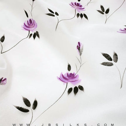 Novelty Hand Painted Silk Gazar Fabric JB239 color 753 Violet Petal by JB Silks