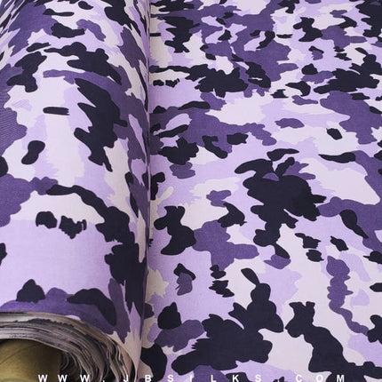 Printed Silk Gabardine Twill Fabric 5035 Purple by JB Silks