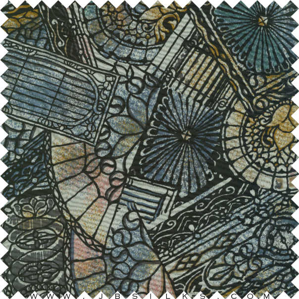 Printed Silk Chiffon Fabric 469 by JB Silks