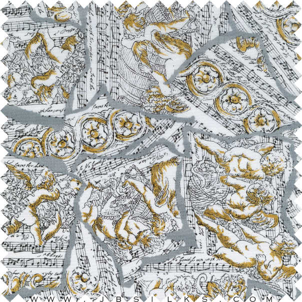 Printed Silk Jacquard Fabric 464C by JB Silks