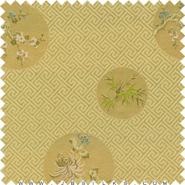 Silk Brocade Fabric 1081 color 440 narrow width by JB Silks
