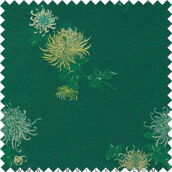 Silk Brocade Fabric 1085 color 458 narrow width by JB Silks