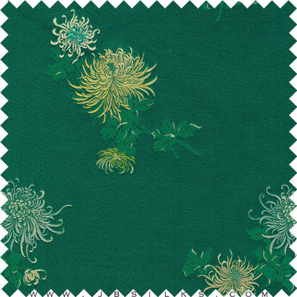 Silk Brocade Fabric 1085 color 458 narrow width by JB Silks
