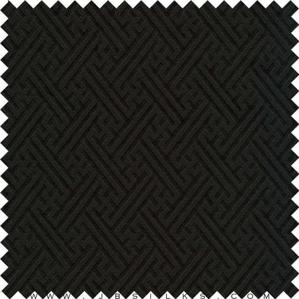 Silk Brocade Fabric 3350 color 199 Black narrow width by JB Silks