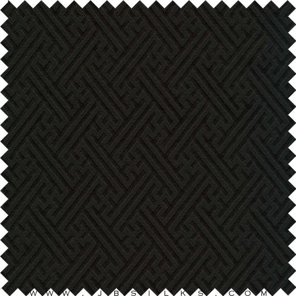 Silk Brocade Fabric 3350 color 199 Black narrow width by JB Silks