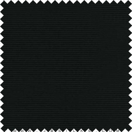 Stretch Silk Ribbed Fabric 20 momme color 199 Black by JB Silks