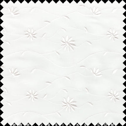 Embroidered Silk Yarn Dyed Shantung Doupioni Fabric JB107 color 101 Light Ivory by JB Silks