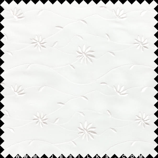 Embroidered Silk Yarn Dyed Shantung Doupioni Fabric JB107 color 101 Light Ivory by JB Silks