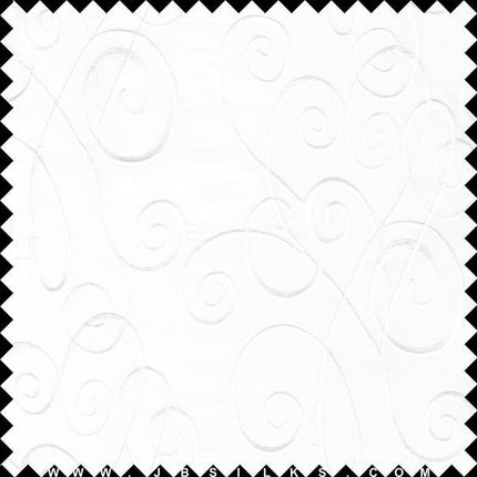 Embroidered Silk Yarn Dyed Shantung Doupioni Fabric JB167 color 100 White by JB Silks