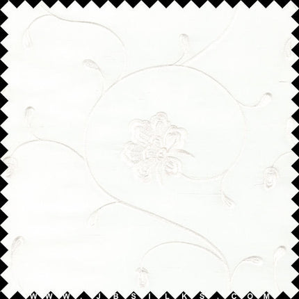 Embroidered Silk Yarn Dyed Shantung Doupioni Fabric JB168 color 101 Light Ivory by JB Silks