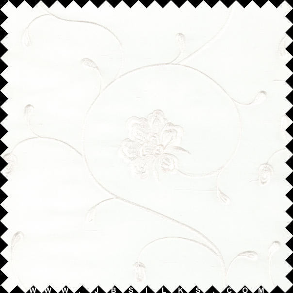 Embroidered Silk Yarn Dyed Shantung Doupioni Fabric JB168 color 101 Light Ivory by JB Silks
