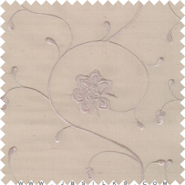 Embroidered Silk Yarn Dyed Shantung Doupioni Fabric JB168 color 212 Mocha Latte by JB Silks