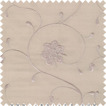 Embroidered Silk Yarn Dyed Shantung Doupioni Fabric JB168 color 212 Mocha Latte by JB Silks