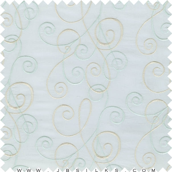 Embroidered Silk Yarn Dyed Shantung Doupioni Fabric JB213 color 638 Light Blue wide width by JB Silks